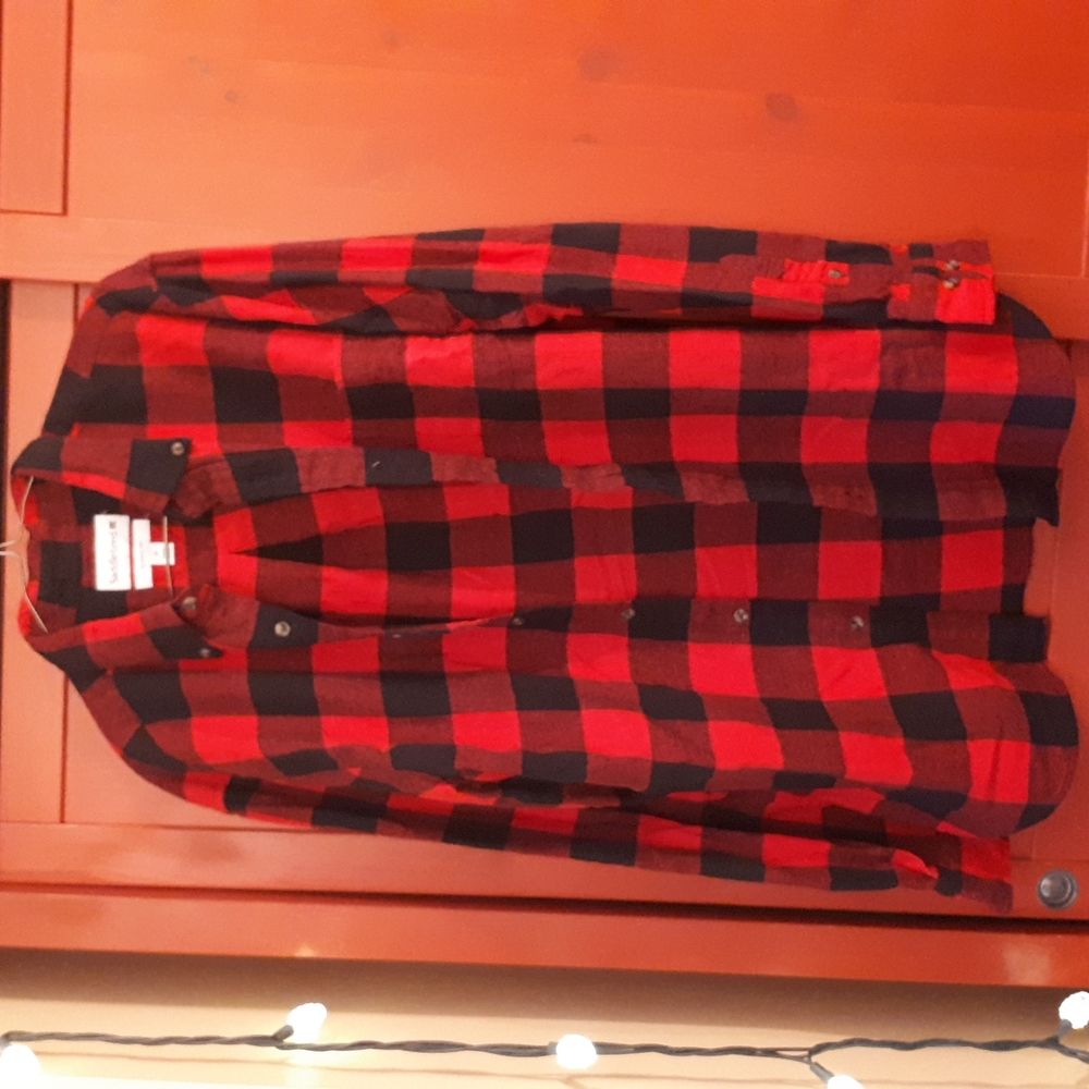 Men's cotton plaid flannel button down